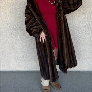 Elegant Brown Fur Coat by Scassi top fur luxury brand